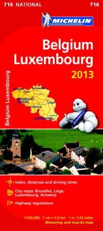 Belgia, Luxembourg 2013 - motoring and tourist map