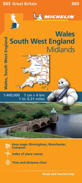 Wales, South West England - Midlands : road and tourist map = carte routière et touristique