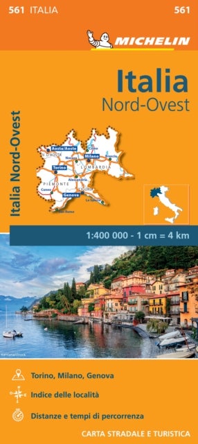 Italia nord-ovest = Italie nord-ouest : carte routière et touristique : plans de Torino, Milano, Gen - carta stradale e turistica : piante di Torino, Milano, Genova : indice delle località : distanze e d