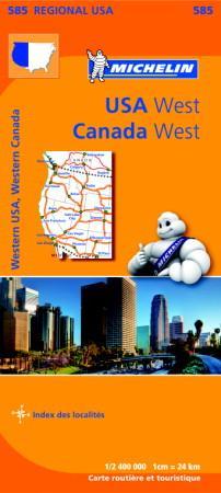 USA west, Canada west - road and tourist map = carte routière et touristique