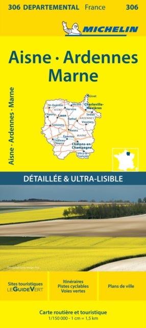 Aisne Ardennes Marne - Michelin Local Map 306 - Map