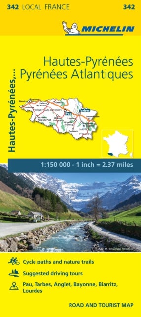 Hautes-Pyrenees, Pyrenees-Atlantiques - Michelin Local Map 342 - Map
