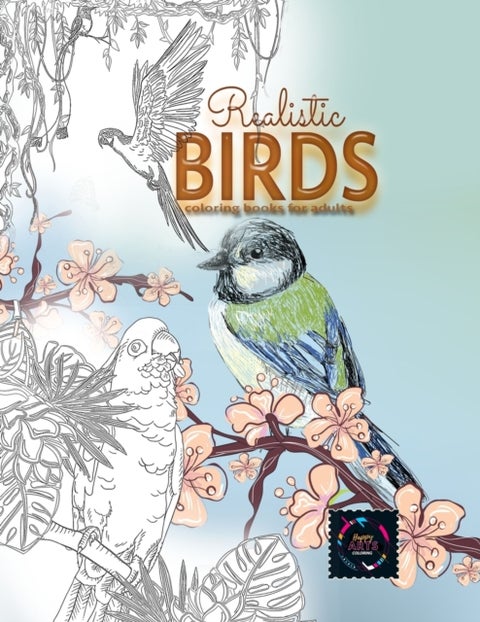 Realistic Birds coloring books for adults - Adult coloring books nature, adult coloring books animals