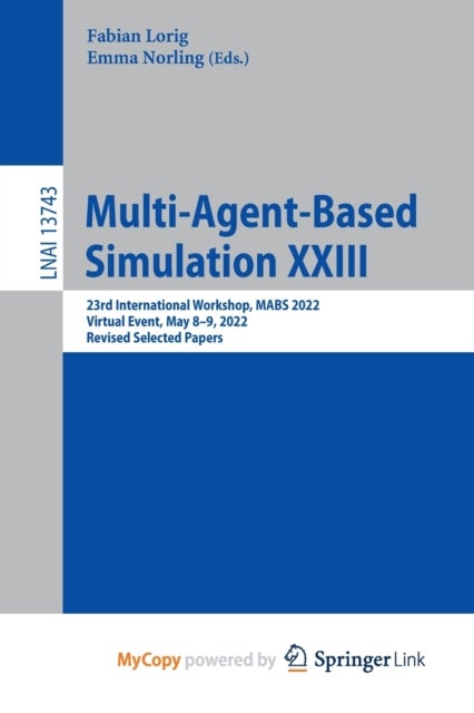 Bilde av Multi-agent-based Simulation Xxiii