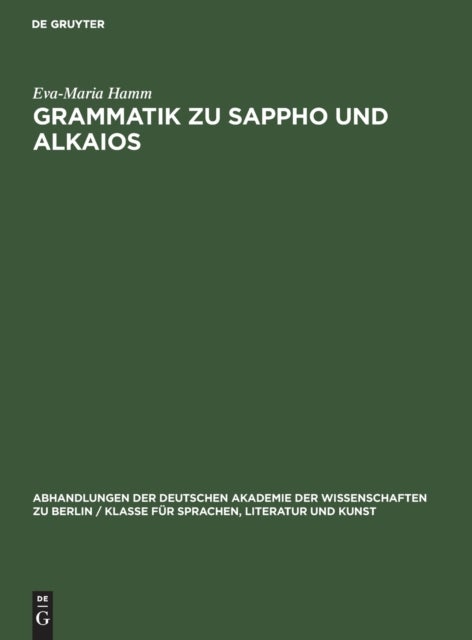 Bilde av Grammatik Zu Sappho Und Alkaios Av Eva-maria Hamm