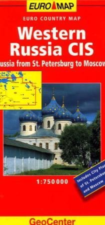 Western Russia CIS - Russia from St. Petersburg to Moscow : euro country map