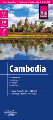 Reise Know-How Landkarte Kambodscha / Cambodia - reiß- und wasserfest (world mapping project)