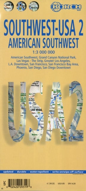 USA Southwest - American Southwest, Borch Map - Southwest USA, American Southwest, Grand Canyon National Park, Las Vegas - The Strip, Greater Los An