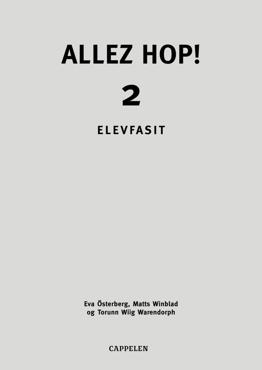 Allez hop! 2 - elevfasit : fem like hefter
