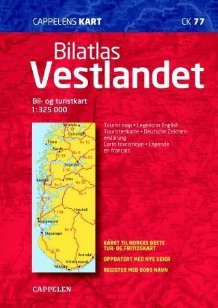 Bilatlas Vestlandet - bil- og turistkart = tourist map = Touristenkarte = carte touristique