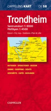 Trondheim - bykart = city map = Stadtplan = plan de ville
