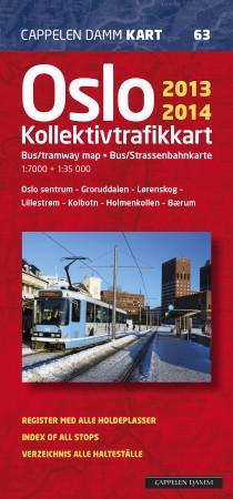 Oslo - kollektivtrafikkart = bus/tramway map = Bus/Strassenbahnkarte