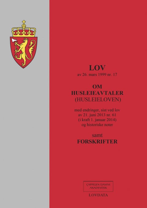 Lov om husleieavtaler (husleieloven) - med endringer, sist ved lov av 21. juni 2013 nr. 61 (i kraft 1. januar 2014) og historiske noter : s