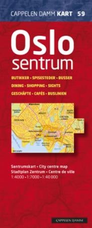 Oslo sentrum - sentrumskart = city centre map = Stadtplan Zentrum = centre de ville