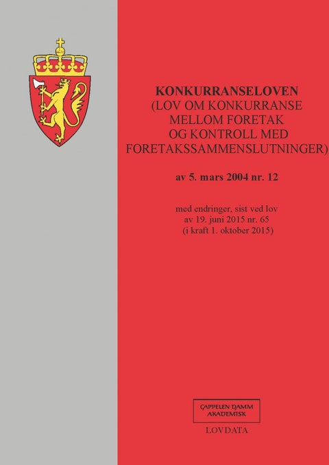 Konkurranseloven - (lov om konkurranse mellom foretak og kontroll med foretakssammenslutninger) av 5. mars 2004 nr. 12