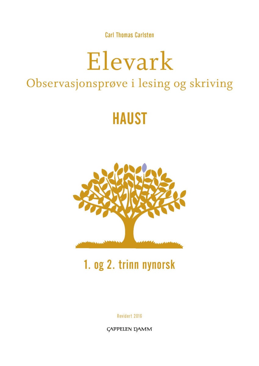 Elevark - observasjonsprøve i lesing og skriving : 1. og 2. trinn nynorsk : haust