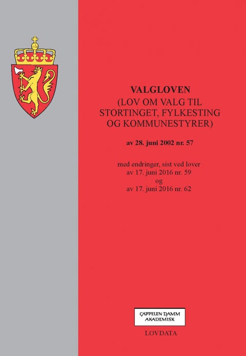 Valgloven - (lov om valg til Stortinget, fylkesting og kommunestyrer) av 28. juni 2002 nr. 57 : med endringer, s