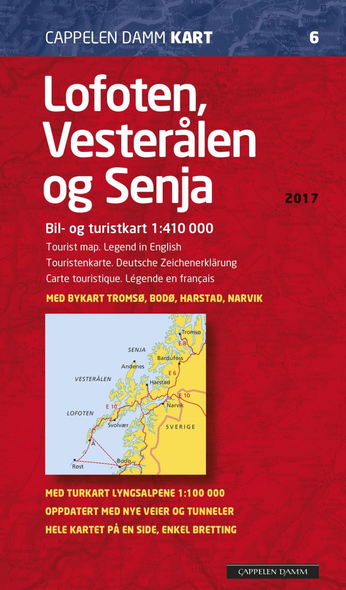 Lofoten, Vesterålen og Senja - bil- og turistkart = tourist map = Touristenkarte = carte touristique