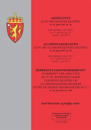 Aksjeloven ; Allmennaksjeloven : (lov om allmennaksjeselskaper) av 13. juni 1997 nr.45 : med endring - (lov om aksjeselskaper) av 13. juni1997 nr. 44 : med endringer, sist ved lov av 16. juni 2017 nr. 71