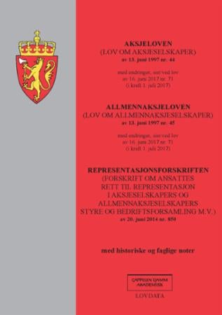 Aksjeloven ; Allmennaksjeloven : (lov om allmennaksjeselskaper) av 13. juni 1997 nr.45 : med endring - (lov om aksjeselskaper) av 13. juni1997 nr. 44 : med endringer, sist ved lov av 16. juni 2017 nr. 71