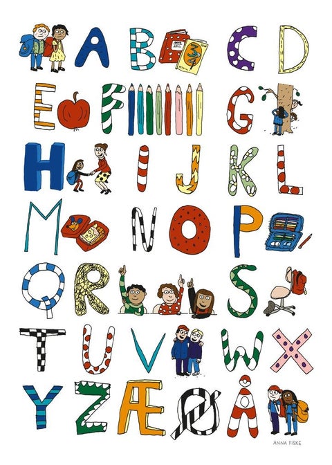 Hvordan begynner man på skolen? ABC-plakat