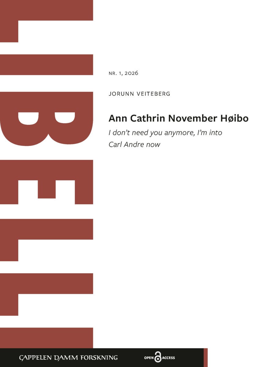 Ann Cathrin November Høibo, I don't need you anymore, I'm into Carl Andre now