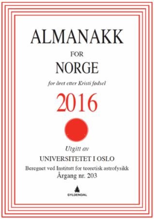Almanakk for Norge 2016 - for året etter Kristi fødsel
