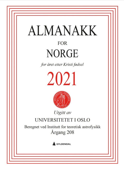 Almanakk for Norge 2021 - for året etter Kristi fødsel