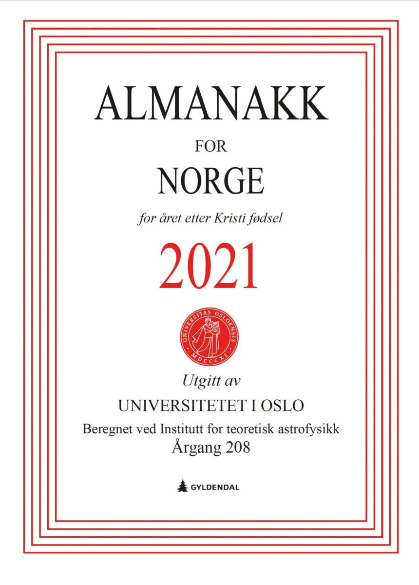 Almanakk for Norge 2021 - for året etter Kristi fødsel