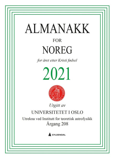Almanakk for Noreg 2021 - for året etter Kristi fødsel