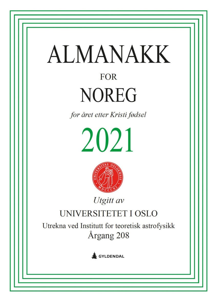 Almanakk for Noreg 2021 - for året etter Kristi fødsel
