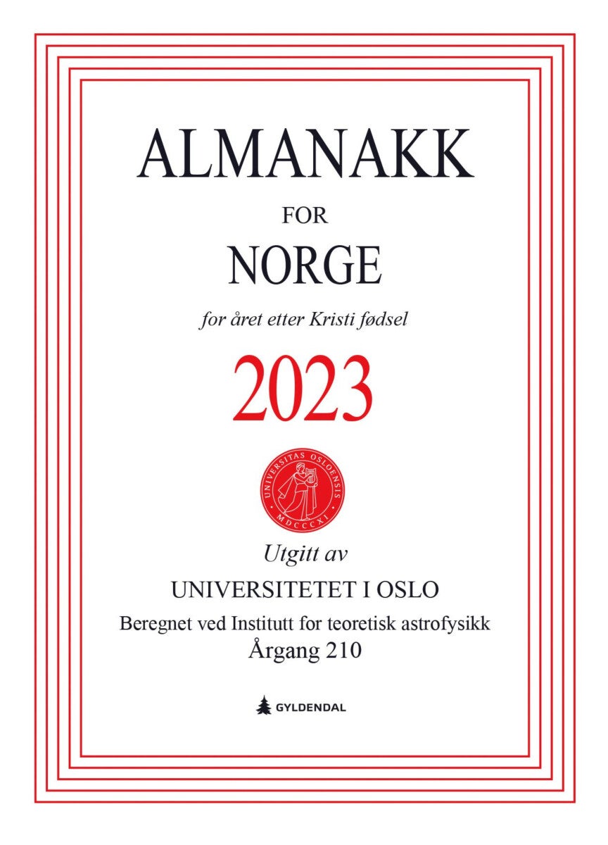 Almanakk for Norge 2023 - for året etter Kristi fødsel