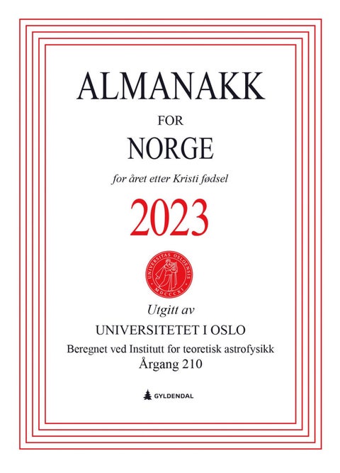 Almanakk for Norge 2023 - for året etter Kristi fødsel