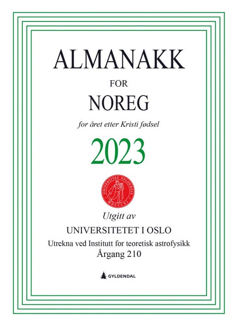 Almanakk for Noreg 2023 - for året etter Kristi fødsel