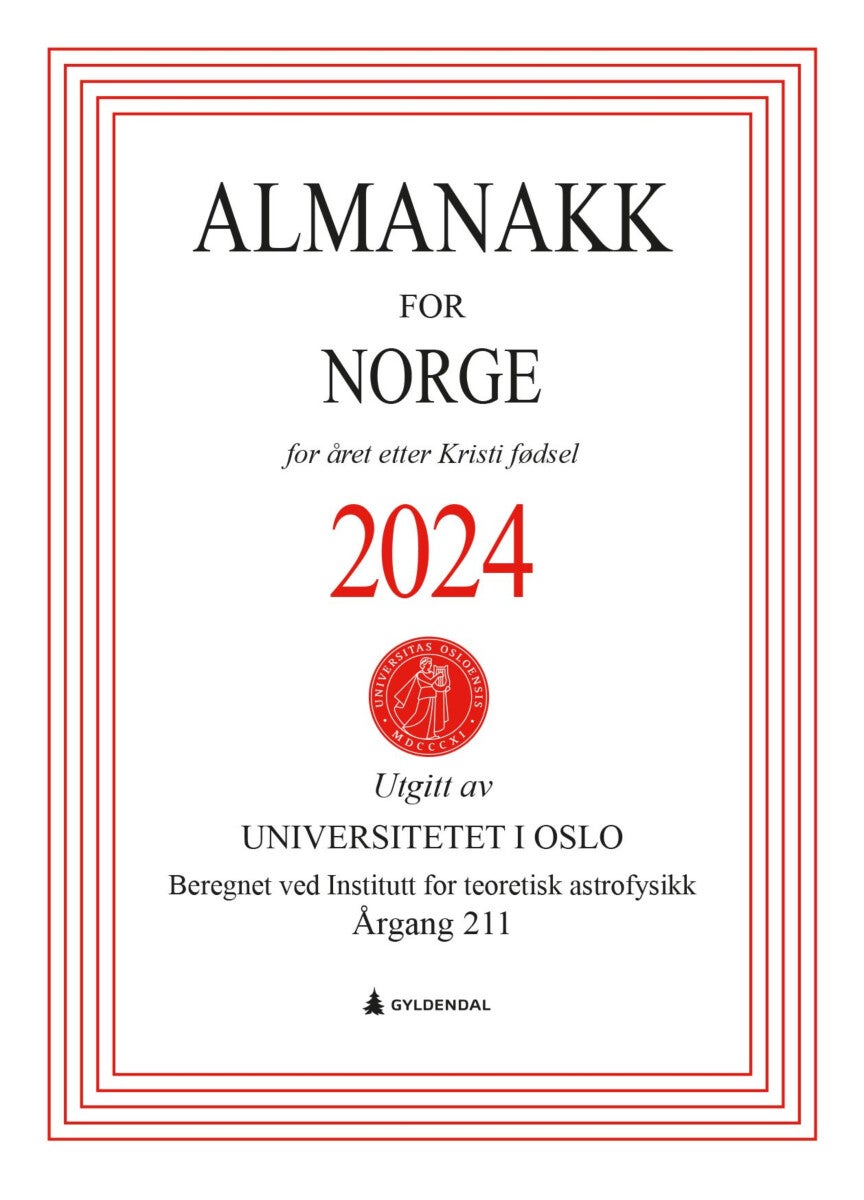 Almanakk for Norge 2024 - for året etter Kristi fødsel