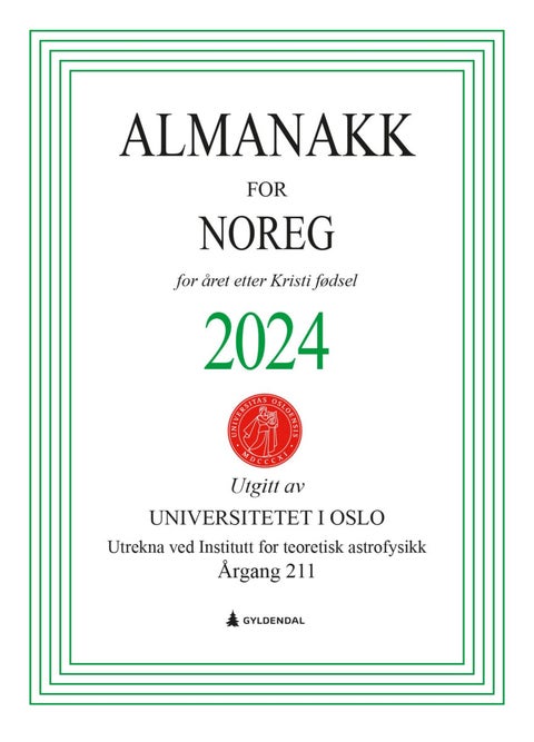 Almanakk for Noreg 2024 - for året etter Kristi fødsel