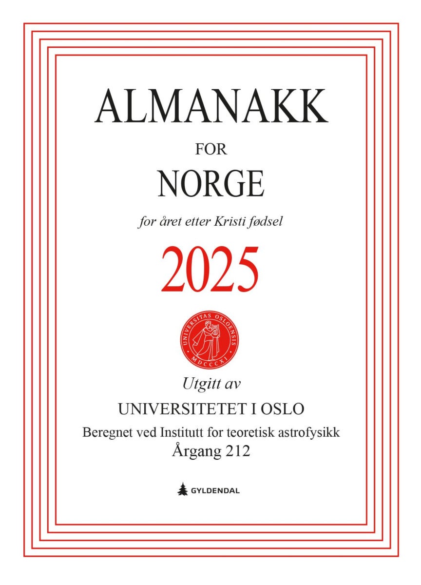 Almanakk for Norge 2025 - for året etter Kristi fødsel