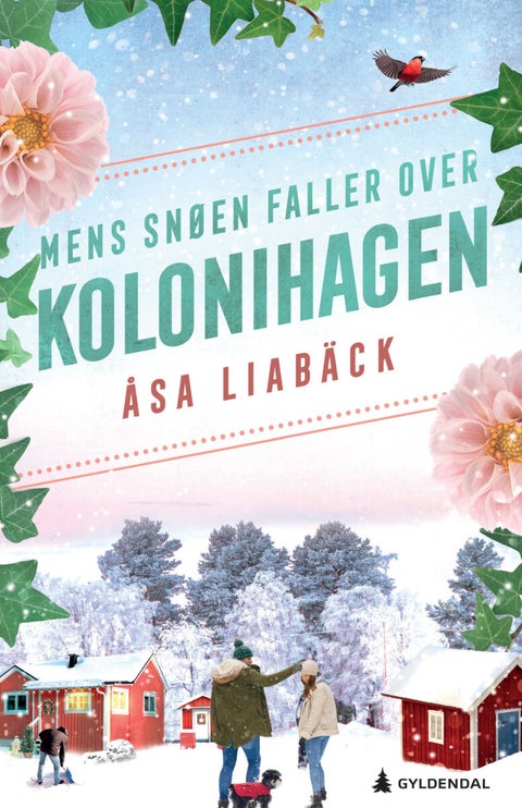 Mens snøen faller over kolonihagen