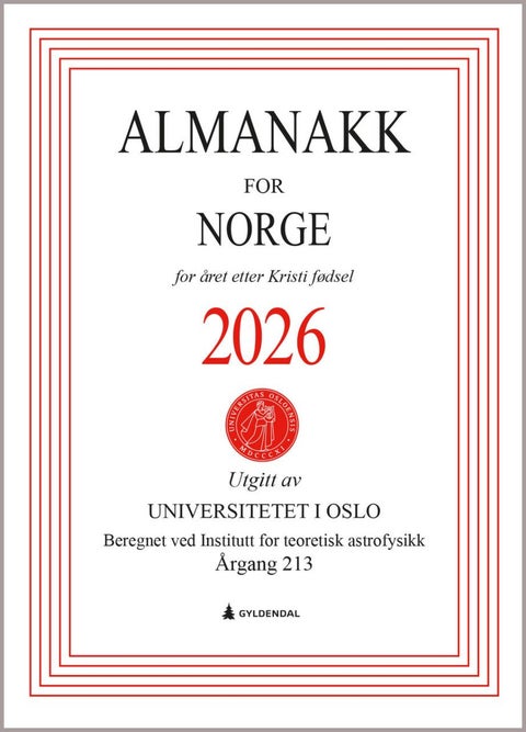 Almanakk for Norge 2026 - for året etter Kristi fødsel