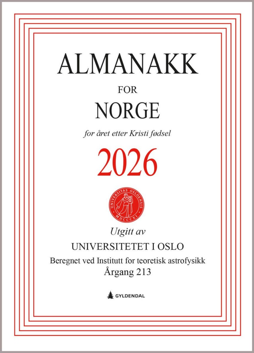 Almanakk for Norge 2026 - for året etter Kristi fødsel