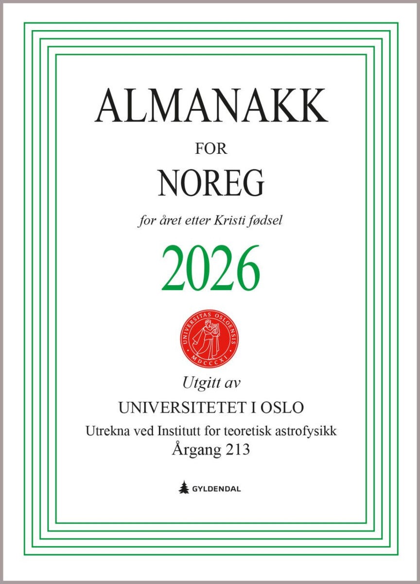 Almanakk for Noreg 2026 - for året etter Kristi fødsel