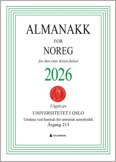 Almanakk for Noreg 2026 - for året etter Kristi fødsel