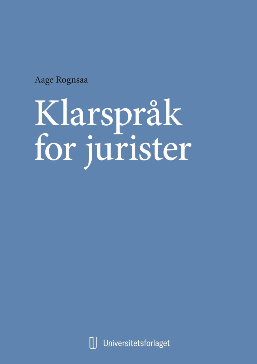 Bilde av Klarspråk For Jurister Av Aage Rognsaa