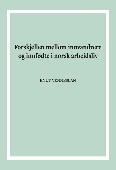 Forskjellen mellom innvandrere og innfødte i norsk arbeidsliv - 2009-2013 : en statistisk basert formanalytisk undersøkelse
