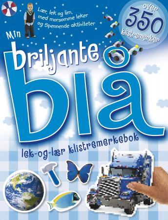 Min briljante blå lek- og lær klistremerkebok med over 350 klistremerker