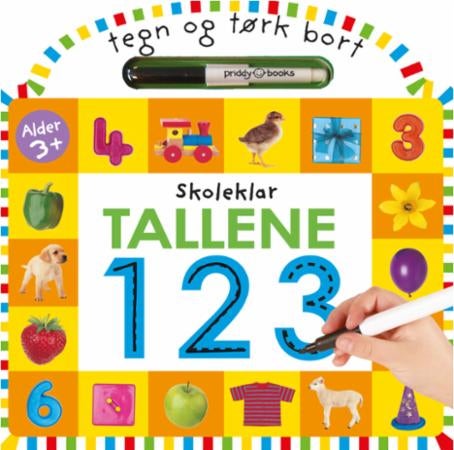 Tallene 123 - skoleklar : tegn og tørk bort
