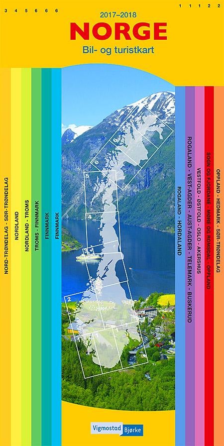 Norge - bil- og turistkart : 2017-2018