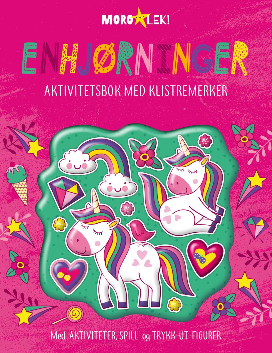 Enhjørninger - aktivitetsbok med ballongklistremerker