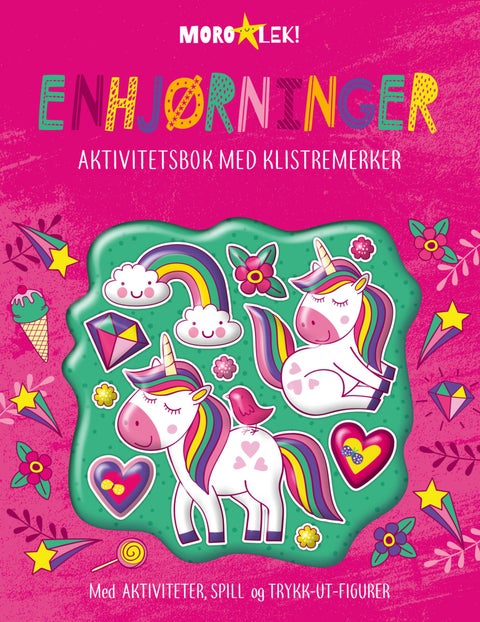 Enhjørninger - aktivitetsbok med ballongklistremerker
