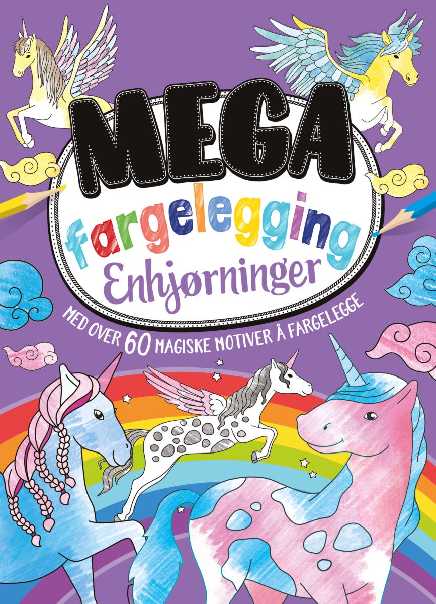 Enhjørninger - mega fargelegging